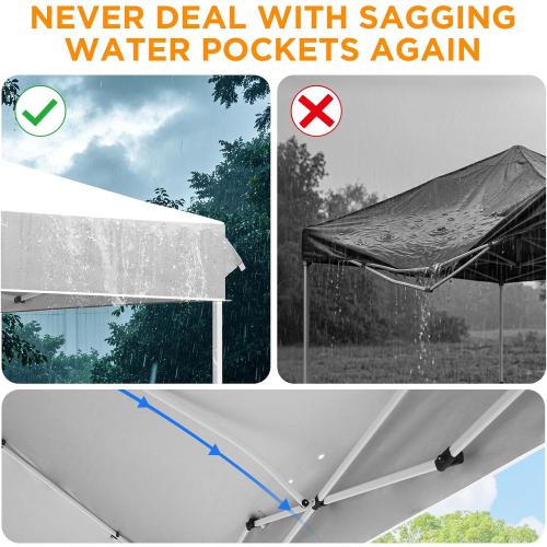 EAGLE PEAK Pop Up Canopy Tent with Wheeled Carry Bag, 8 Stakes, 4 Ropes, 4 Weight Bags, Easy Set Up Tent Canopy, 12x12 ft, 144sqft of Shade, White