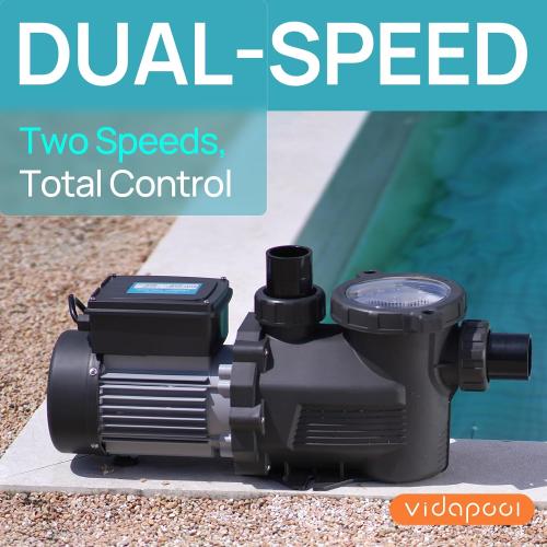 In/Above Ground Pool Pump, Self Primming High Flow (Dual Speed, 2HP, 5200 GPH, 115V)