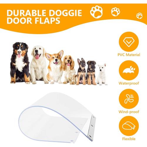 2 Pack Dog Door Replacement Flaps Compatible with Extra Large Dog Door, 17.95 x 9.92 Flexible Doggy Door Replacement Flap with Metal Strip, XL Pet Door Replacement Fits Dogs Between 36 and 90 Lbs