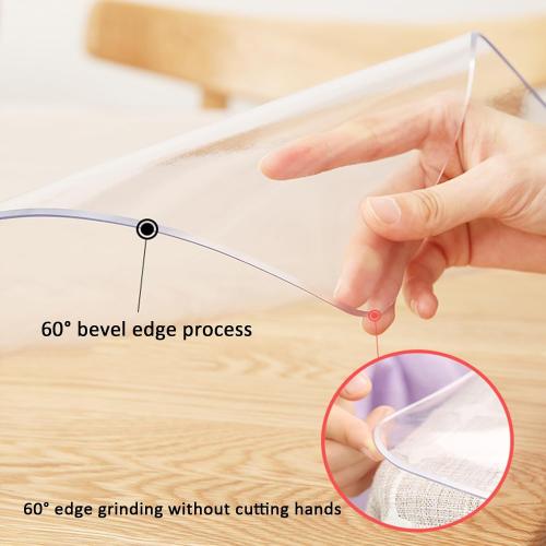 PVC Clear Table Protector,Clear Desk Cover,Rectangular Vinyl Desk Pad,PVC Plastic Table Cover,for Office,Dresser,Night Stand, Computer