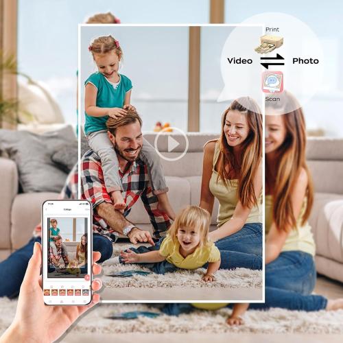 HPRT 4x6 Photo Printer with 108 Sheets & 2 Ribbons - Dye Sublimation Wireless Portable Photo Printer for iPhone & Android Smartphones, Home & Travel Picture Printing, Ideal Gift, Beige