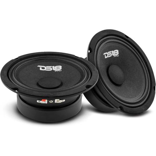DS18 PRO-GM6SE Loudspeaker - 6.5, Midrange, Sealed Back, 480W Max, 140W RMS, 8 Ohms - Premium Quality Audio Door Speakers for Car or Truck Stereo Sound System (1 Speaker)