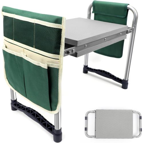 Garden Kneeler and Seat with 11.5 Wide Pad, Foldable Garden Stool with 2 Tool Bags, Heavy Duty Garden Kneeler for Gardening, Women, Horticulturist