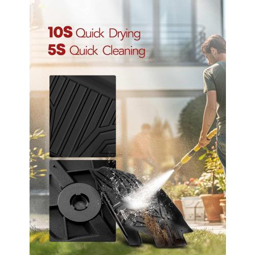 YHTAUTO Floor Mats Fit 2017-2026 Ford F-250 F350 F450 Super Duty Crew Cab (with Under Seat Storage & Carpet), TPE All Weather Odorless Floor Liner, F250 Car Accessories Front & 2nd Row Liner