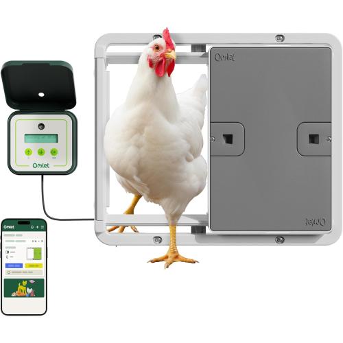 Omlet Smart Automatic Chicken Coop Door Opener | Wi-Fi Enabled | Programmable with App | Operated by Light Sensor or Timer | Easy to Install | Mains or Battery Powered | Built-in Safety Sensors Grey