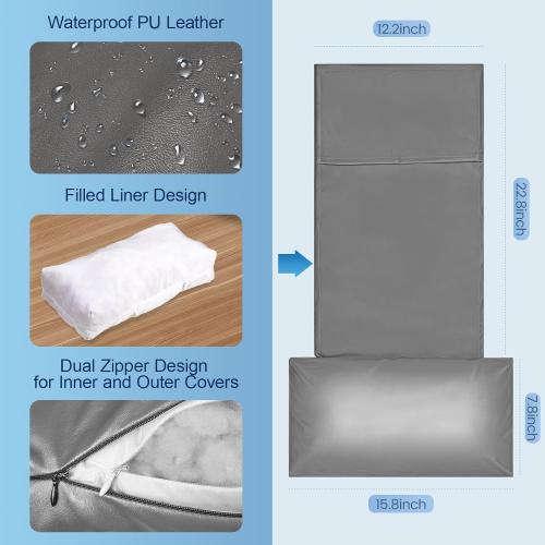 Leather Recliner Pillow, Adjustable Neck & Head Support Pillow, Pu Leather Non-Slip Headrest for Recliner Chair, Couch, Office Chair, Sofa