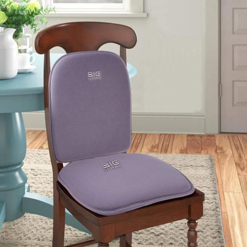 Big Hippo Dining Chair Cushions & Kitchen Chair Cushions Memory Foam Seat Pad with Lumbar Support Pillow - Thickened Non-Slip Rubber Back, Elastic Bands for Home/Office/Outdoor Seats (Gray-Set of 1)