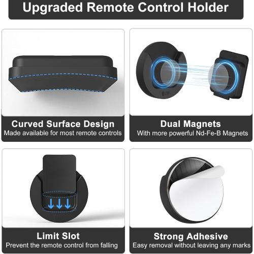 YYILIS Magnetic Remote Control Holder Wall Mount 4 Pack
