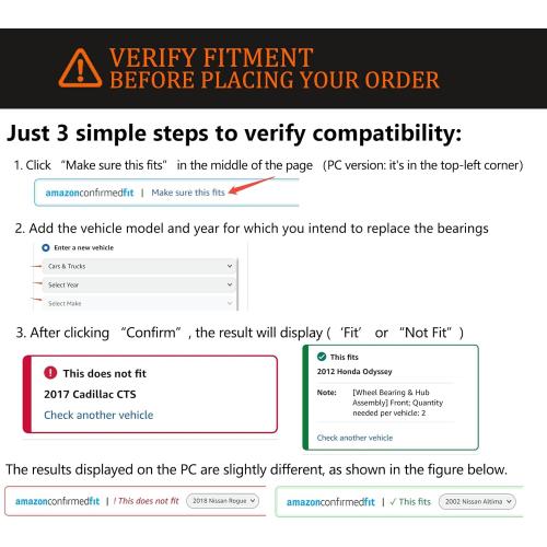 Pair 513298 Front Wheel Bearing Hub Assembly Compatible with Nissan Rogue 2008-2013, for Nissan Rogue Select 2014-2015, for Nissan Sentra 2007-2012, 5 Lug w/ABS