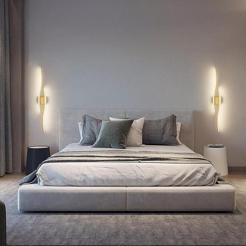 Modern LED Vanity Lights for Bathroom line sconse Gold Vanity Lighting Fixtures Wall sconces for Bathroom Over Mirror Lighting Fixtures 3000K-6000K…