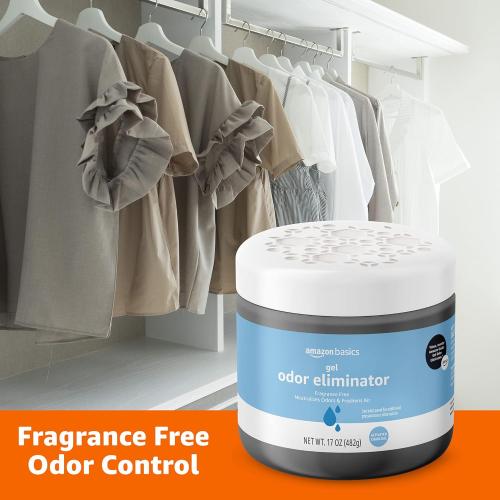 Amazon Basics Gel Odor Eliminator, Activated Charcoal, Fragrance Free, 17 Oz, 1-Pack