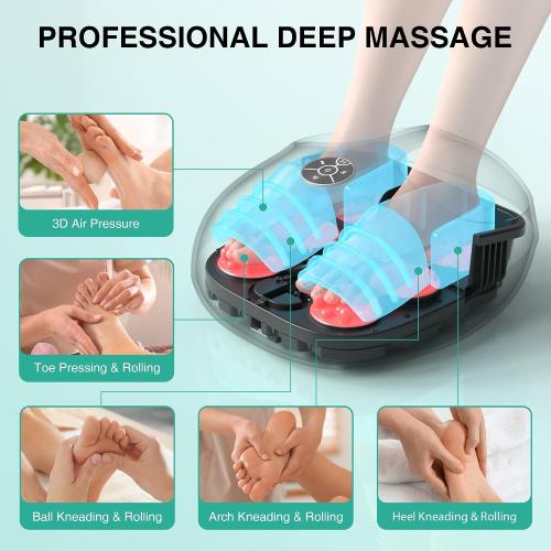 Medcursor Foot Massager with Heat - 2026 Upgraded Shiatsu Deep Kneading Machine, Multi Air Compression Intensity, Smart APP Mobile Remote Control, Feet Massage for Home and Office Use