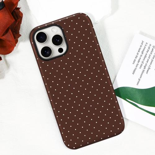 Magnetic for iPhone 15 Plus Case Cute Polka Dot Phone Case, Brown