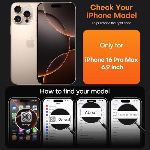 TAURI for iPhone 16 Pro Max Case, Compatible with MagSafe, with Screen Protectors, Not-Yellowing Military-Grade Protection, Shockproof Slim Magnetic Case for 16 ProMax 6.9, Clear