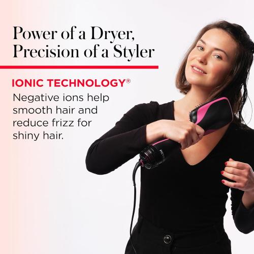 REVLON One-Step Hair Dryer and Styler, All-in-One Hair Brush Straightener for Salon-Quality Smooth & Straight Styles, Black