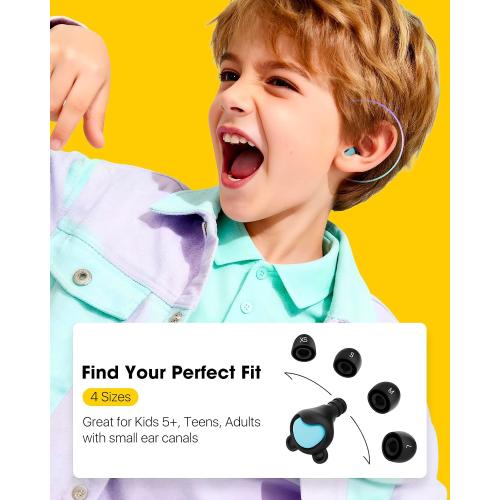 Kids Ear Plugs (6 yrs) - Reusable Everyday Noise Relief Earplugs for Small Ear Canal, Kids Ear Protection for Concerts, Travel, Focus, Socializing, School, Sleep, Sensitivity – 26 dB Noise Reduction