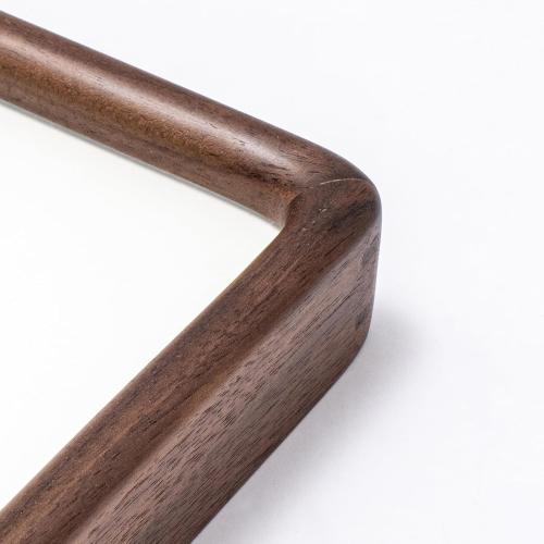 20x20 Square Frame, Solid Walnut Wood Poster Frame with Mat for 16x16 or 20x20 without Mat, Rounded Corner Walnut Wooden Frame, Gallery Wall Frames for Art