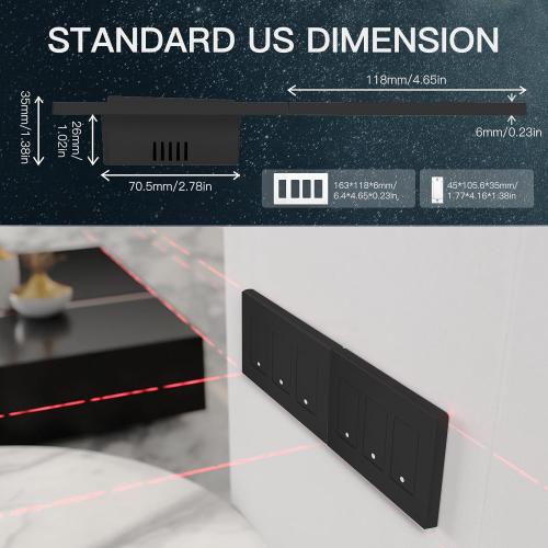 3 LIGHT SWITCHES MOES 2nd Generation WiFi Smart Light Switch, Wall Switch 2.4GHz, Neutral Wire Required, Smart Life APP Remote Control, Compatible with Alexa, No Hub Required, Black 3 Gang