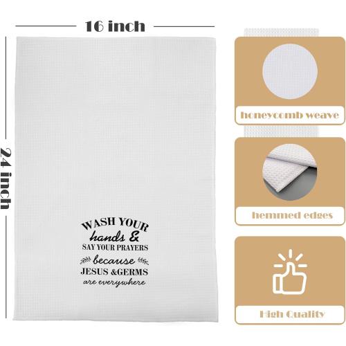 Funny Towels 16x24 - Wash Hands, Say Prayer, Decorative for Bathroom