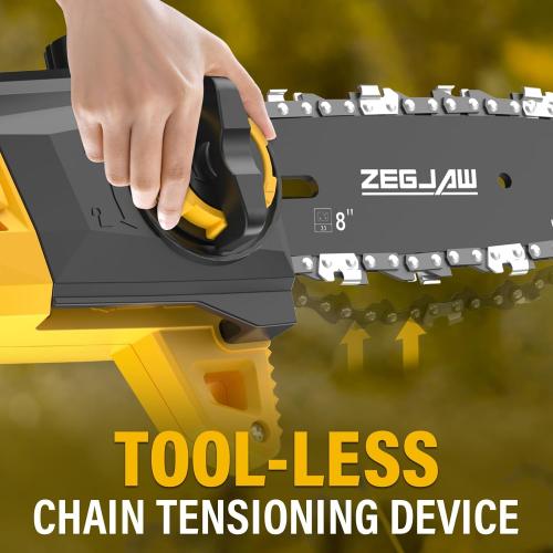 Pole Saw, 8-Inch Pole Saw for Tree Trimming Cordless 15-FT Max Reach, Auto Oiling, Tool-Less Electric Pole Saw, Tree Trimmer with Battery & Fast Charger