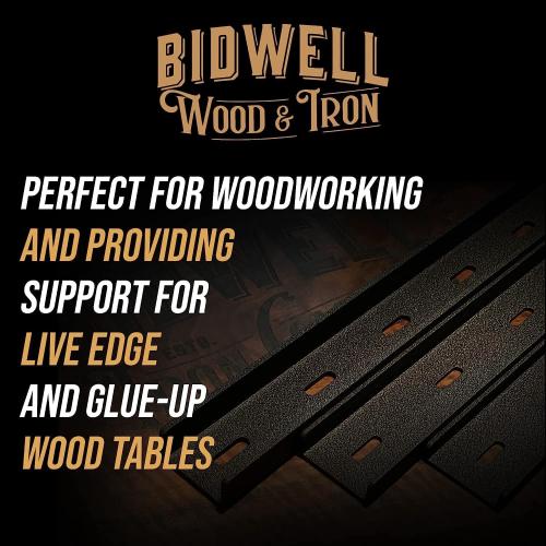 Bidwell Wood & Iron C-Channel Table Brace  Hidden Steel Support for Live Edge or Slab Wood Tops