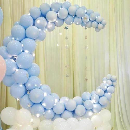 130pcs Light Blue Balloons Garlands Kit, 18 12 10 5 Different Sizes Pack Blue Latex Balloon Arch for Birthday Baby Shower Wedding Gender Reveal Party Decorations(With 2 Ribbons)