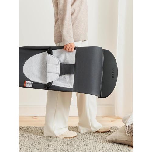 BabyBjörn Bouncer Balance Soft, Woven/Jersey, Dark Gray/Gray | 2-in-1 Adjustable Baby Bouncer Seat and Toddler Chair, Newborn to Toddler (8-29 lbs), 4 Positions, Lightweight & Portable