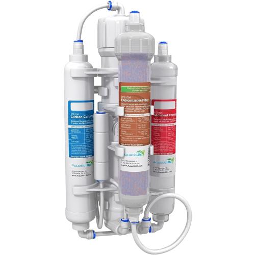 Aquatic Life RO Buddie 4-Stage Reverse Osmosis Deionization Water Filter System RO/DI Filtration Units for Aquarium, 50 GPD