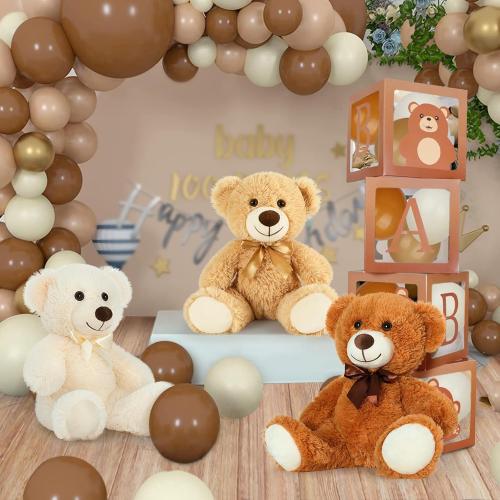 MorisMos Medium Teddy Bear Stuffed Animals, 12  Inch Bulk Teddy Bears Plush for Kids, Medium Size Bears for Nursery, Baby Shower