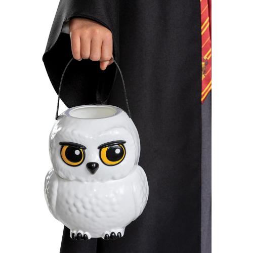 Disguise Harry Potter Hedwig Treat Pail, Official Wizarding World Halloween Bucket for Kids & Décor, 7.8x6.6x6.9 inches
