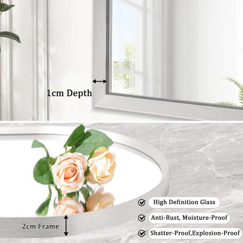 Arched Wall Mirror, 26x18 Silver Arch Mirror, Metal Frame Bathroom Mirrors, Arched Vanity Mirror for Living Room Bedroom Mantel Entryway