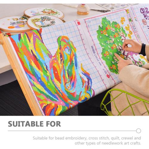 SHERCHPRY Wooden Cross Stitch Stand Compact Embroidery Tapestry Frame Install Beech Wood Embroidery Holder for Tabletop Needlework Craft