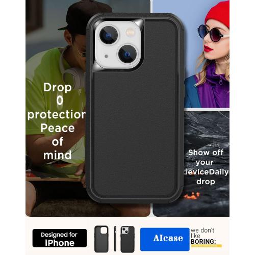 AICase for iPhone 14 Case(6.1) Case,Heavy Duty 3-Layer Rugged Pocket-Friendly Phone Case,Durable Military Grade Protection Shockproof/Drop Proof/Dust-Proof Protective Cover for iPhone 14 Case 6.1
