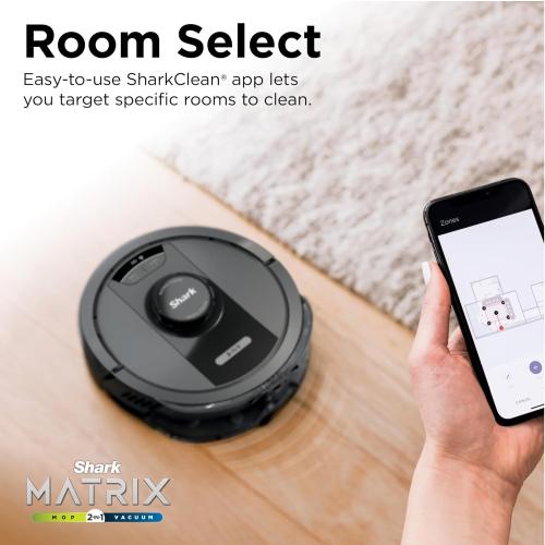 Shark Matrix Plus 2in1 Robot Vacuum & Mop with Sonic Mopping, Matrix Clean, Home Mapping, Bagless Self Empty Base, Voice Control, for Pet Hair, WiFi, RV2400WS (Renewed)
