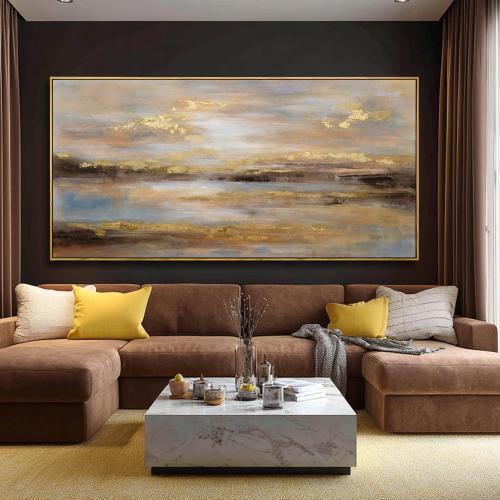 Large Framed Artwork for Living Room Abstract Bedroom Wall Art Gold Abstract Wall Decor Office Home Decor 29x 58 Canvas Painting Wall Hanging