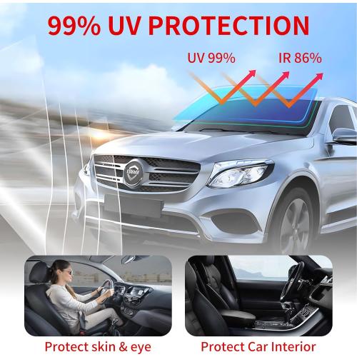 Chameleon Window Tint Film 20inch x 20FT 20% 35% 50% 60% 70% VLT Two Ply Nano Ceramic Chameleon Windonw Films UV99% Glass Tinting for Car and Home (BLUE50%)