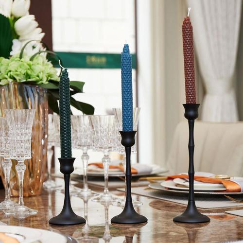 Elegant Metal Holder Retro French Type Candleholder Candlestick for Home Decoration Table Setting