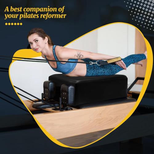 Pilates Sitting Box 26 x 15 x 9.5 Inch Pilates Reformer Box Accessories for Women Stamina Strength Balance Flexibility Home Gym Exercise Workout Equipment Supply for All Reformers