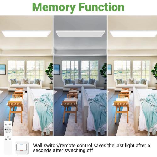 zemty LED Flat Panel Light with Remote 31.4x9.8 Inch, 35W 4000LM 3000K-6000K Adjustable Color Temperature, Dimmable Flush Mount Ceiling Light Fixture for Kitchen Bedroom Garage