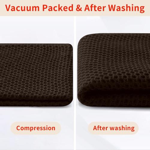 Homaxy 100% Cotton Waffle Weave Kitchen Dish Cloths, 3-Pack, Dark Brown