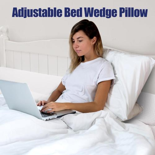 HOMBYS Wedge Pillow Headboard for Bed Gap,Foldable Bed Wedge Gap Filler Queen Size,Matterss Gap Filler,Multi Functional Bed Crack Pillow, Fill The Gap (0-7) Between Your Headboard and Mattress,White