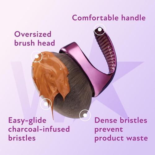 Westmore Beauty Blend & Blur XL Kabuki Leg & Body Makeup Brush - Purple | Full body coverage perfector, self tanner blending brush, vegan ultra-soft dense bristles, for all skin types