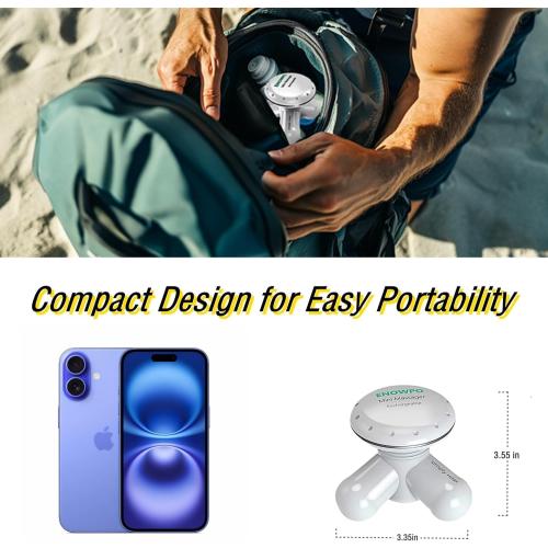 Handheld Mini Massager Hand Held Full Body Personal Massager Percussion Muscle Pain Relief for Neck, Back, Shoulder, Hand Massage Tools Cordless Massagers Vibrating-White