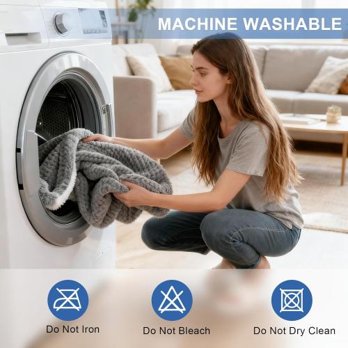 Heated Blanket Electric Blanket,Cozy Faux Rabbit Fur & Soft Flannel Warm Heater Throw Blanket with 5 Fast Heating Levels &10Hours Auto-Off Over-Heat Protection，50 x 60 (Grey)