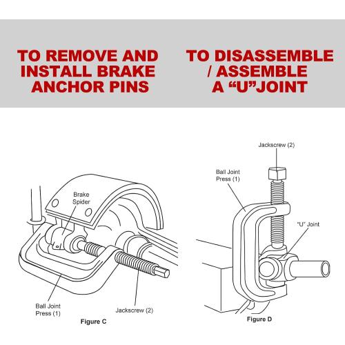 Heavy Duty Ball Joint Press Tool Kit U Joint Remover&Install Set with 4-wheel Drive Adapters for Most 2WD and 4WD Cars and Light Trucks