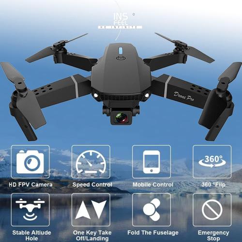 Mini Drone with Camera for Adults - Christmas Toy Gift for Beginner Age 14 Years Old - RC Quadcopter Multirotors | Foldable UAV | WiFi HD FPV Live Video | One Key Take Off/Land | Altitude Hold | Headless Mode | 360° Flip | Carrying Case (IN Black)
