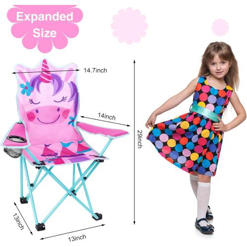 KABOER Kids Outdoor Folding Lawn and Camping Chair with Cup Holder and Carrying Bag, Children's Camping Chairs