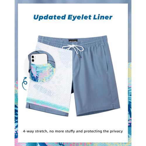 SIZE XL SURF CUZ Mens Swim Trunks with Compression Liner Swim Shorts 7 Swimming Trunks Stretch 7 Inch Swim Suits Quick Dry