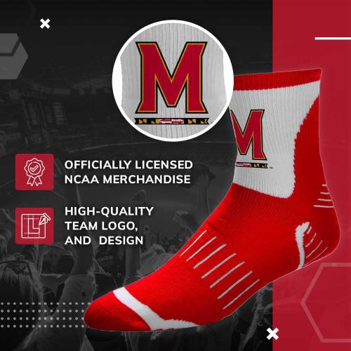 For Bare Feet Adult NCAA Surge Quarter Length Crew Socks - All Weather Performance - Men & Women - Enhance Your Team Footwear