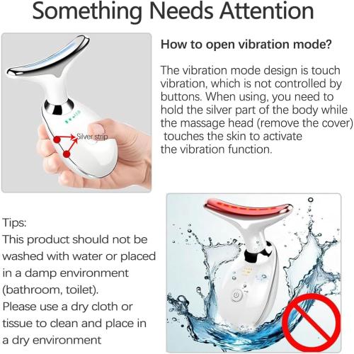 Color Tan  7-Color LED Facial Massager for Skin Care – Portable Multifunctional Face Massager Tool with Heat & Vibration, Anti-Aging & Wrinkle Reduction, Glossy White